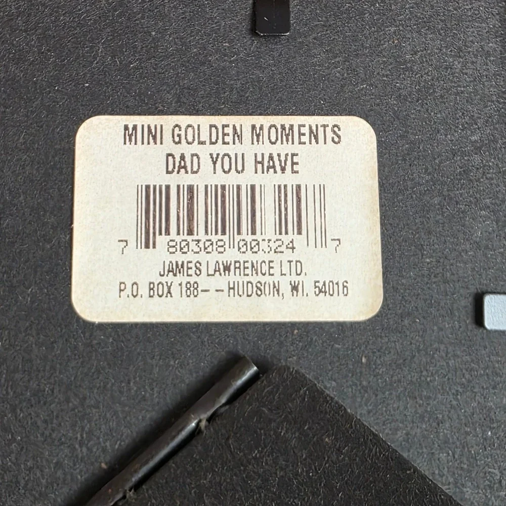 Vintage 90s‎ Mini Golden Moments Dad Poem Wood Frame Gold Beaded Plaid Decor